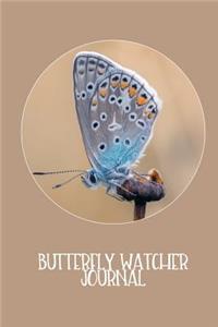 Butterfly Watcher Journal Blue and Beige