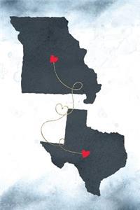 Missouri & Texas: Long Distance Out of State Notebook - Blank Lines