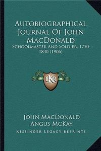 Autobiographical Journal of John MacDonald