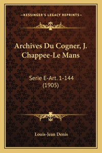 Archives Du Cogner, J. Chappee-Le Mans