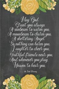 Chalkboard Journal - Irish Blessing (Yellow-White)