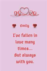 I love you Emily notebook/journal valentine gift