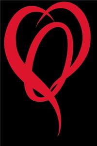 Monogram Initial Letter O Adorable Heart Red and Black