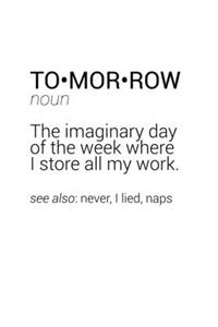 Tomorrow Definition Notebook