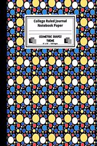 College Ruled Journal Notebook Paper. Geometric Shapes Theme