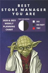2020 & 2021 Two-Year Weekly Planner For Store Manager Job - Funny Yoda Quote Appointment Book Gift - Two Year Agenda Notebook