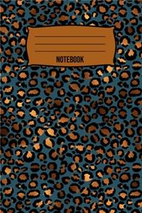 Blue Leopard Print Notebook: This Lined Paper Journal for Creative Writers or Personal Use, Neat Gift for Women, girls, or anyone love Animals. Contains 120 lined pages, Size 6x