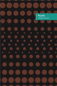 Pearls Lifestyle Journal, Blank Write-in Notebook, Dotted Lines, Wide Ruled, Size (A5) 6 x 9 In (Brown)