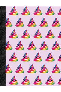 My Super Cute Purple Rainbow Unicorn Poop Emoji 4x4 Quad Graph Paper Notebook