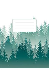 Composition Notebook: Misty Green Forest Landscape: 100 Pages of 7.5