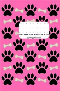 Dog Paws and Bones on Pink: Dot Grid Bullet Journal - 6 X 9(15.24 X 22.86 CM) - 110-Page Notebook