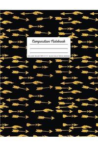Composition Notebook Black Gold Boho Arrows (College Ruled Notebooks)