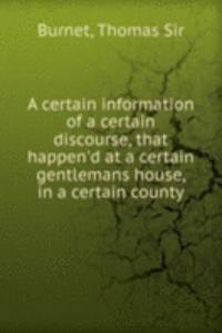 A CERTAIN INFORMATION OF A CERTAIN DISC