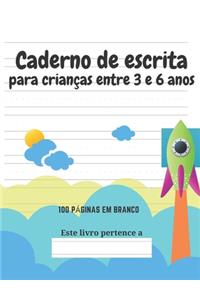 Caderno de escrita para crianças entre 3 e 6 anos
