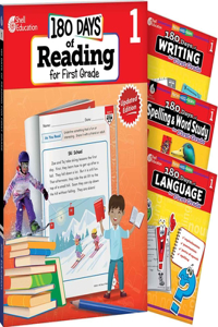 180 Days(tm) Reading 2nd Ed, Writing, Spelling, & Language Grade 1: 4-Book Set
