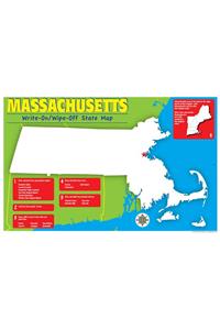 Massachusetts Write-On/Wipe-Off Desk Mat - State Map