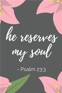 He Reserves My Soul