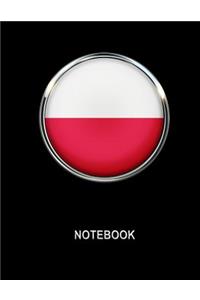 Notebook. Poland Flag Cover. Composition Notebook. College Ruled. 8.5 x 11. 120 Pages.