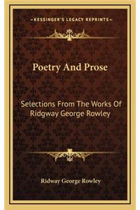 Poetry and Prose