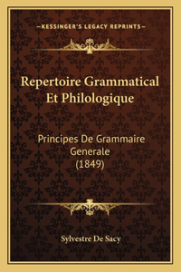 Repertoire Grammatical Et Philologique