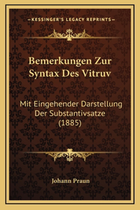 Bemerkungen Zur Syntax Des Vitruv