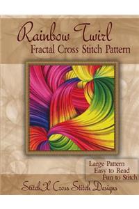 Rainbow Twirl Fractal Cross Stitch Pattern