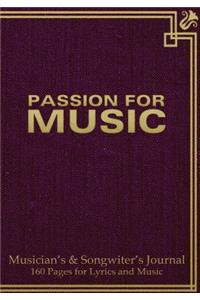 Musician's and Songwriter's Journal 160 pages for Lyrics & Music