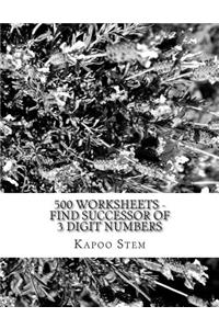 500 Worksheets - Find Successor of 3 Digit Numbers