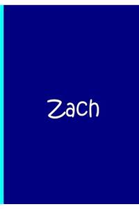 Zach - Blue Personalized Notebook / Journal / Blank Lined Pages / Soft Matte