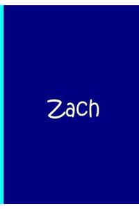 Zach - Blue Personalized Notebook / Journal / Blank Lined Pages / Soft Matte