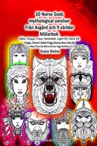 20 Norse Gods mythological varelser Från Asgård och 9 världar Målarbok