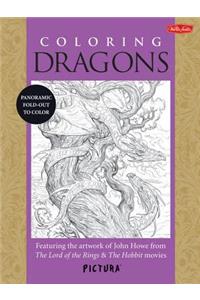 Coloring Dragons: Featuring the Artwork of John Howe from the Lord of the Rings & the Hobbit Movies