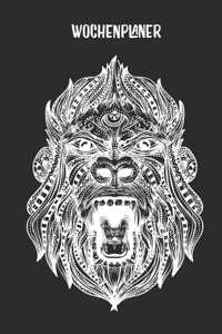 Wochenplaner mit Mandala Gorilla Affe