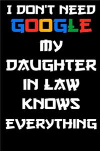 I don't need google my daughter in law knows everything Notebook Birthday Gift