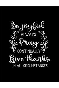 Be Joyful always Pray continually Give Thanks in all circumstances