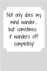 Not only does my mind wander... but sometimes it wanders off completely