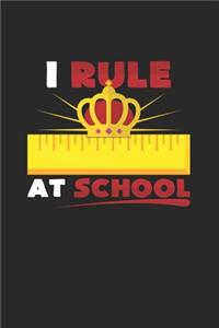 I rule at school: 6x9 First day of School - dotgrid - dot grid paper - notebook - notes