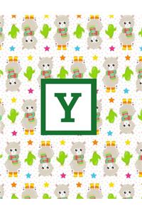 Y: Letter Monogrammed Daily Planner January 2020 - December 2020 Appointment Book Day Schedule - Llama Cactus Succulent (8.5"x11")