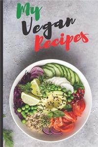 Blank Vegan Recipe Book "My Vegan Recipes"