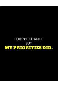 I Didn't Change My Priorities Did
