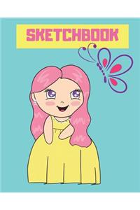 Sketchbook: Sketchbook for Kids, Alice's Style, 8 X 10, 100pages