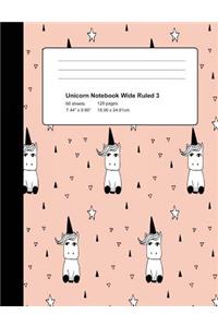 Unicorn Notebook Wide Ruled 3