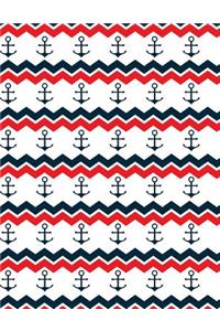 Anchor Red White Blue Notebook - Sketchbook