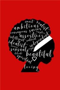 Woman in Afro Word Art Journal