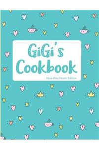 Gigi's Cookbook Aqua Blue Hearts Edition
