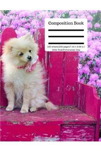 Composition Book 100 Sheets/200 Pages/7.44 X 9.69 In. Wide Ruled/ Pomeranian Dog