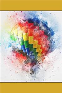Colorful Balloon - Lined Notebook with Mustard Border on Cover
