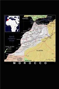 Modern Day Color Map of Morocco in Africa Journal