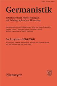 Germanistik, Sachregister (2000-2004): Verzeichnet Sind Die Wichtigsten Begriffe Und ErlÃ¤uterungen Aus Der Germanistischen Forschung