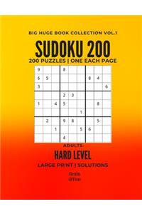 Sudoku 200 Huge Big Book Large Print Hard Level Vol.1